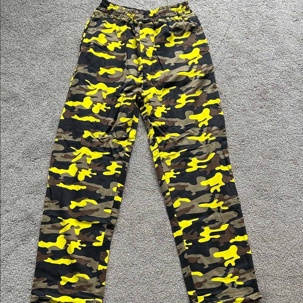 Men's Camouflage Joggers - Yellow and Brown